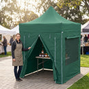 Dark Slate Gray Compact Commercial Gazebo 2m x 2m – Heavy Duty Waterproof Aluminium Pop Up Canopy – Folding Shelter – Event & Trade Use