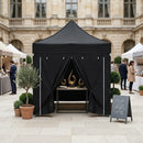 Black Compact Commercial Gazebo 2m x 3m – Heavy Duty Waterproof Aluminium Pop Up Canopy – Folding Shelter with Optional Sidewalls – Event & Trade Use