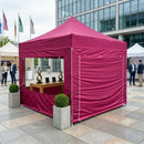 Maroon Compact Commercial Gazebo 3m x 3m – Heavy Duty Waterproof Aluminium Pop Up Canopy – Folding Shelter with Optional Sidewalls – Event & Trade Use