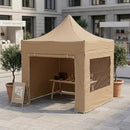 Gray Compact Commercial Gazebo 3m x 3m – Heavy Duty Waterproof Aluminium Pop Up Canopy – Folding Shelter with Optional Sidewalls – Event & Trade Use