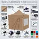 Lavender Compact 3m x 3m Commercial Pop-Up Gazebo | Lightweight Waterproof Event Shelter