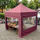 Rosy Brown Compact Gazebo 3m x 3m – Heavy Duty Waterproof Pop Up Canopy – Folding Frame – Commercial & Outdoor Use