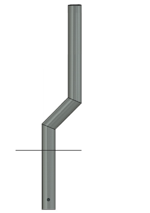 Slate Gray 1100 mm Cranked Safety Bollard – High-Impact Steel Offset Bollard for Vehicle & Structure Protectio