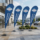 Light Gray Custom Printed Feather Flags – Teardrop Advertising Flags for Indoor & Outdoor Use | Single & Double Sided Options