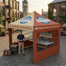 Dark Slate Gray Custom Printed Pop-Up Gazebo Package 3 with Back Wall & Sidewalls – Heavy Duty Event Shelter