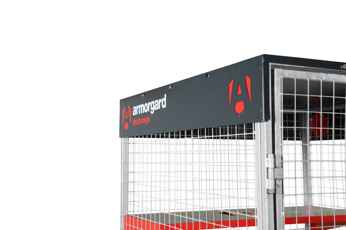 Dark Slate Gray Armorgard DrumCage COSHH Compliant Storage Unit for liquids, gases and solids