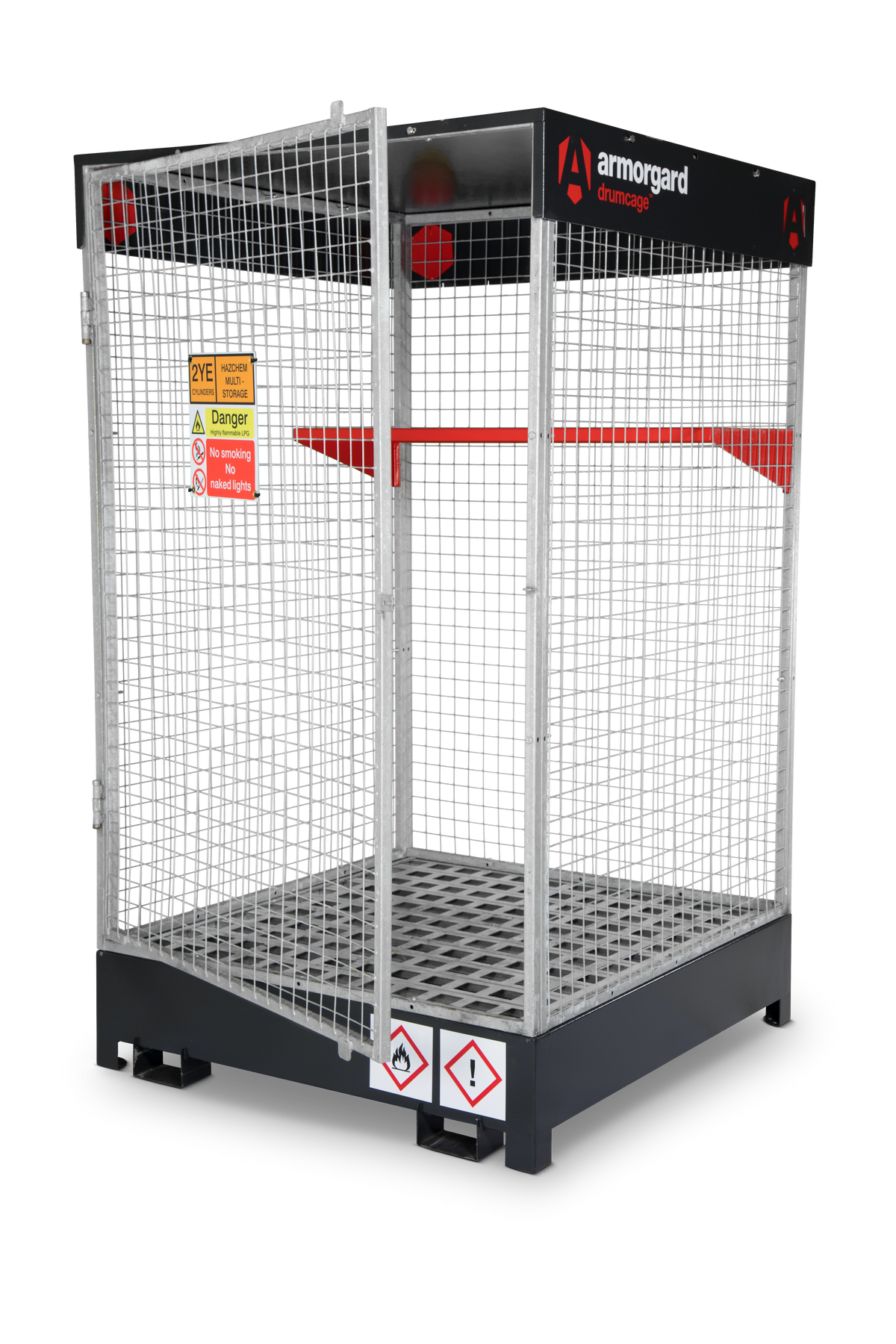 Dark Gray Armorgard DrumCage COSHH Compliant Storage Unit for liquids, gases and solids