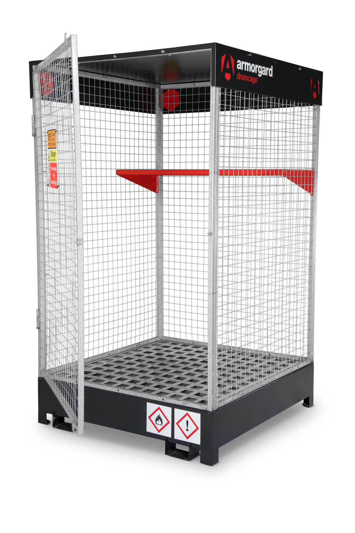 Gray Armorgard DrumCage COSHH Compliant Storage Unit for liquids, gases and solids