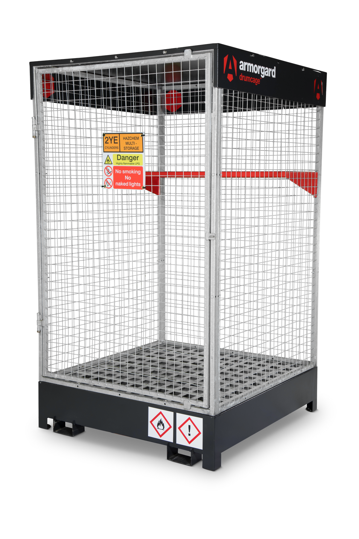 Gray Armorgard DrumCage COSHH Compliant Storage Unit for liquids, gases and solids