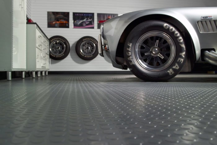 Dim Gray Round Dot Garage Flooring