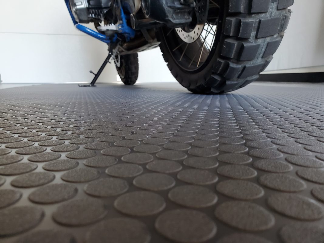 Dark Slate Gray Premium R11 Slip-Resistant Heavy Duty Garage Dot Rubber Flooring Custom Length Rolls Oil-Resistant & Outdoor Safe
