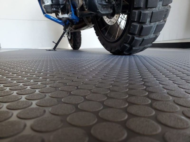 Dark Slate Gray Round Dot Garage Flooring