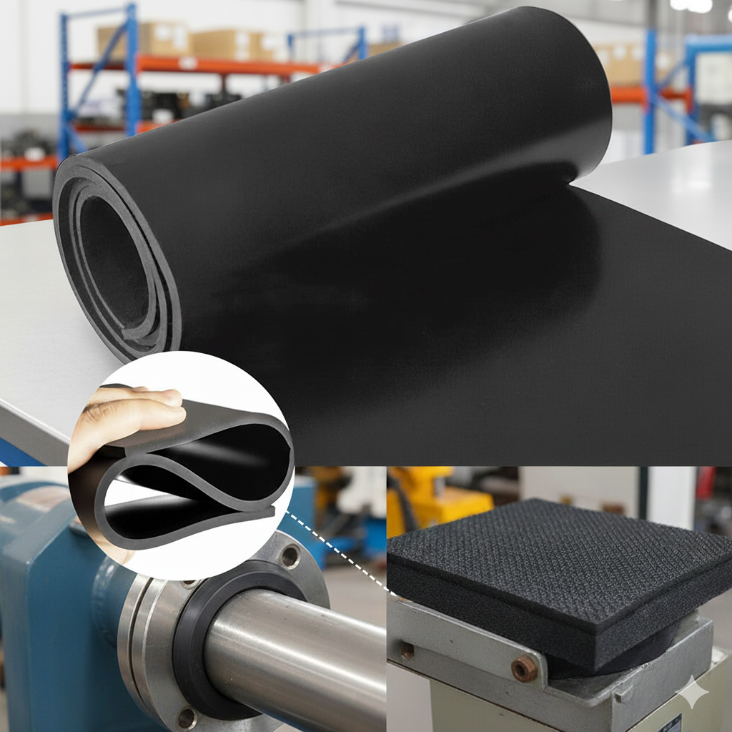 Commercial Grade Neoprene Rubber Sheet by Linear Metre – Durable, Weather & Oil Resistant | Flame Retardant Industrial Sheeting