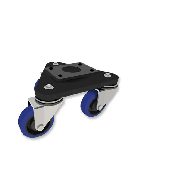 Light Gray Theatre Scenery Skate Ultra Heavy Duty with choice of 80, 100 & 125mm  Elastic Blue Rubber Wheels