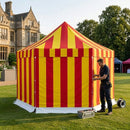 White Smoke Heavy-Duty 6m Hexagonal Pop-Up Gazebo | Commercial Aluminium Event Shelter Waterproof 4000mm