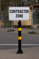 Heavy-Duty Black & Yellow Fold-Down Parking Post 1