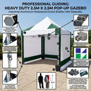 White Smoke Heavy Duty 2.5m x 2.5m Pop-Up Gazebo | Industrial Aluminium Waterproof Event Shelter with Sidewalls