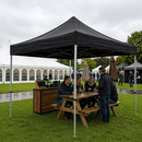 Dark Olive Green Heavy Duty 40mm Pop Up Gazebo Frame – Aluminium Folding Event Tent Structure with Adjustable Height & Wheeled Storage Bag