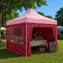 Olive Drab Heavy Duty Gazebo Sidewalls Set – Waterproof PVC Coated Panels with Windows & Zipped Door