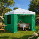 Dark Green Heavy Duty Waterproof Gazebo Sidewalls Set – Full Enclosure Panels with Windows & Zipped Door