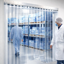 Light Gray Heavy-Duty Clear PVC Strip Roll – 50m Bulk Roll for Industrial Strip Curtains, Cold Rooms & Dust Control