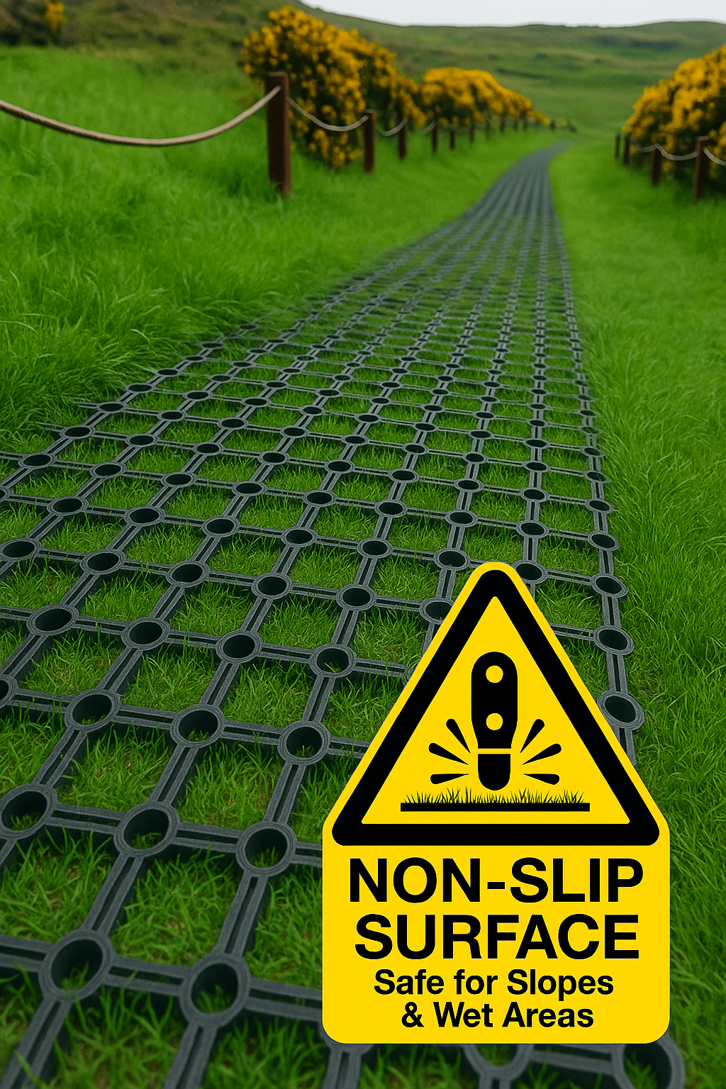 Dark Olive Green 10 Metre Premium Rubber Grass Mat Roll