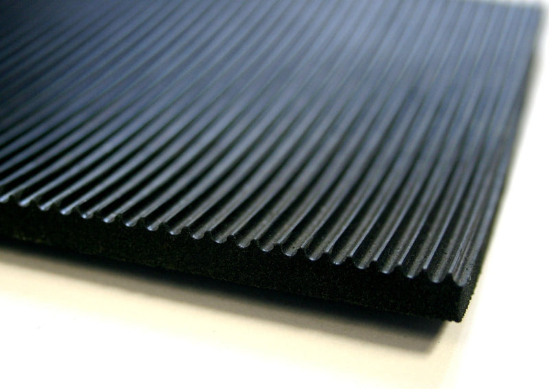 Dim Gray Fine Ribbed Premium Anti-Slip Rubber Matting for Safety and Durability