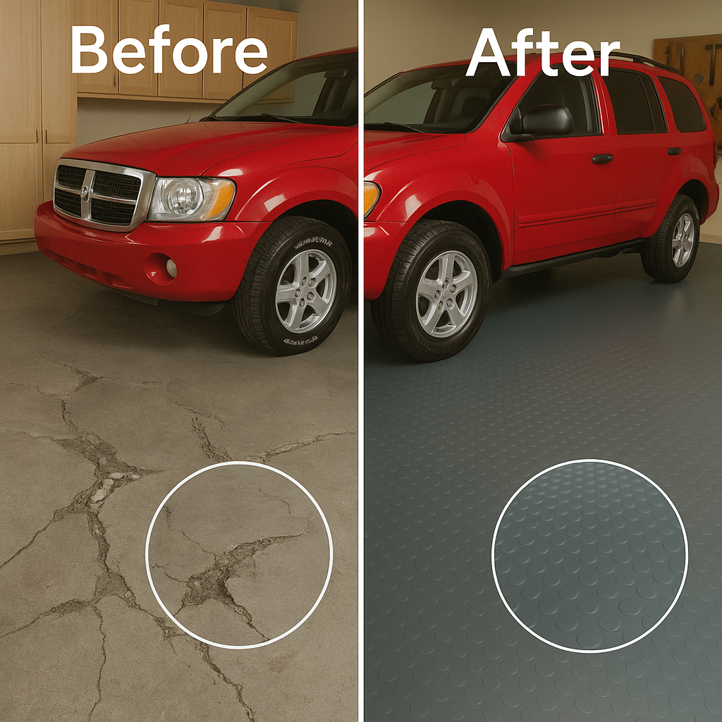 Dim Gray Premium R11 Slip-Resistant Heavy Duty Garage Dot Rubber Flooring Custom Length Rolls Oil-Resistant & Outdoor Safe