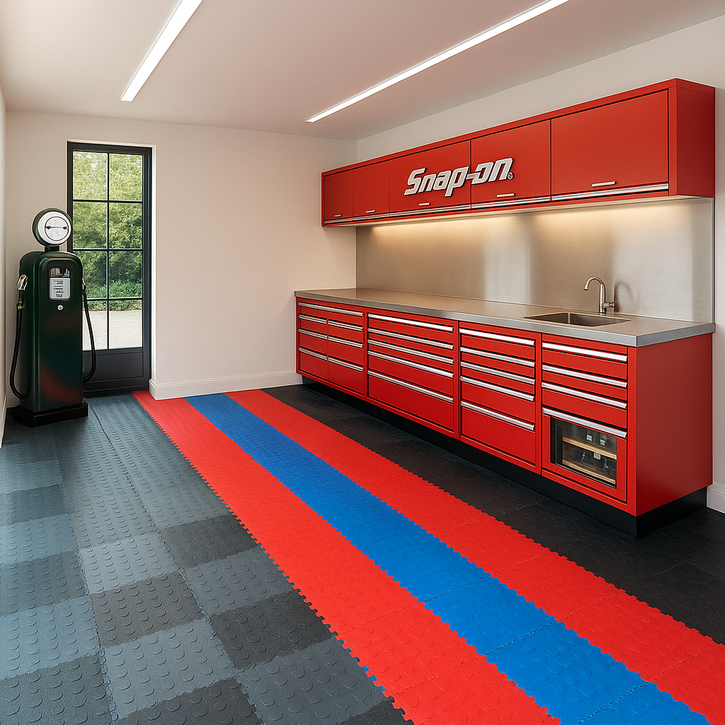 Dark Gray 7mm Interlocking PVC Floor Tiles – Heavy Duty 500mm x 500mm | Industrial, Garage & Workshop Flooring