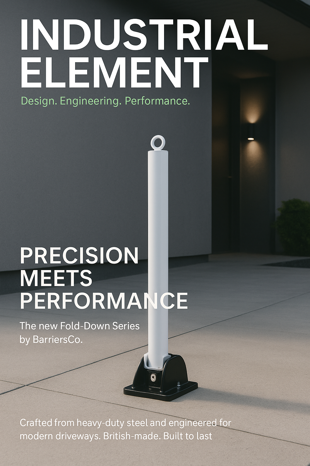 Dark Slate Gray 76mm Fold Down Parking Post With Integral Lock & Chain Eyelet