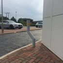Light Slate Gray 1100 mm Cranked Safety Bollard – High-Impact Steel Offset Bollard for Vehicle & Structure Protectio