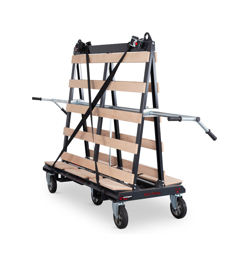 Gray Armorgard LoadAll LA1500-PRO A-Frame trolley with brake 2015x755x1710