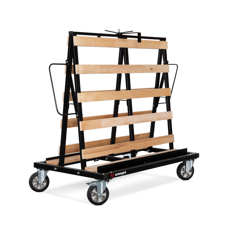 Black Armorgard LoadAll LA1500-PRO A-Frame trolley with brake 2015x755x1710