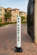 Large White Fold-Down Steel Security Post 2