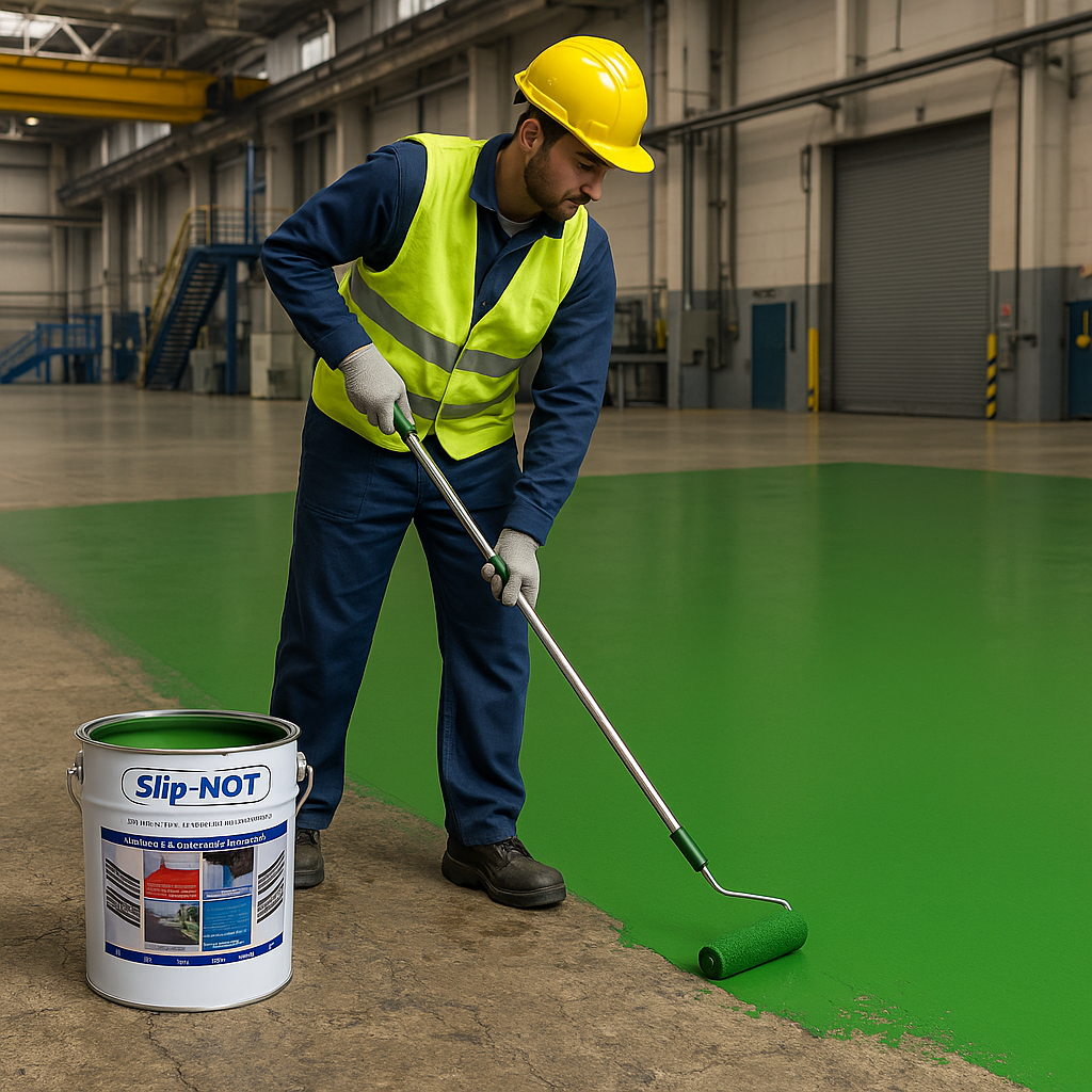 Dark Olive Green Anti Slip Polyurethane Garage Floor Paint Resin Based High Build