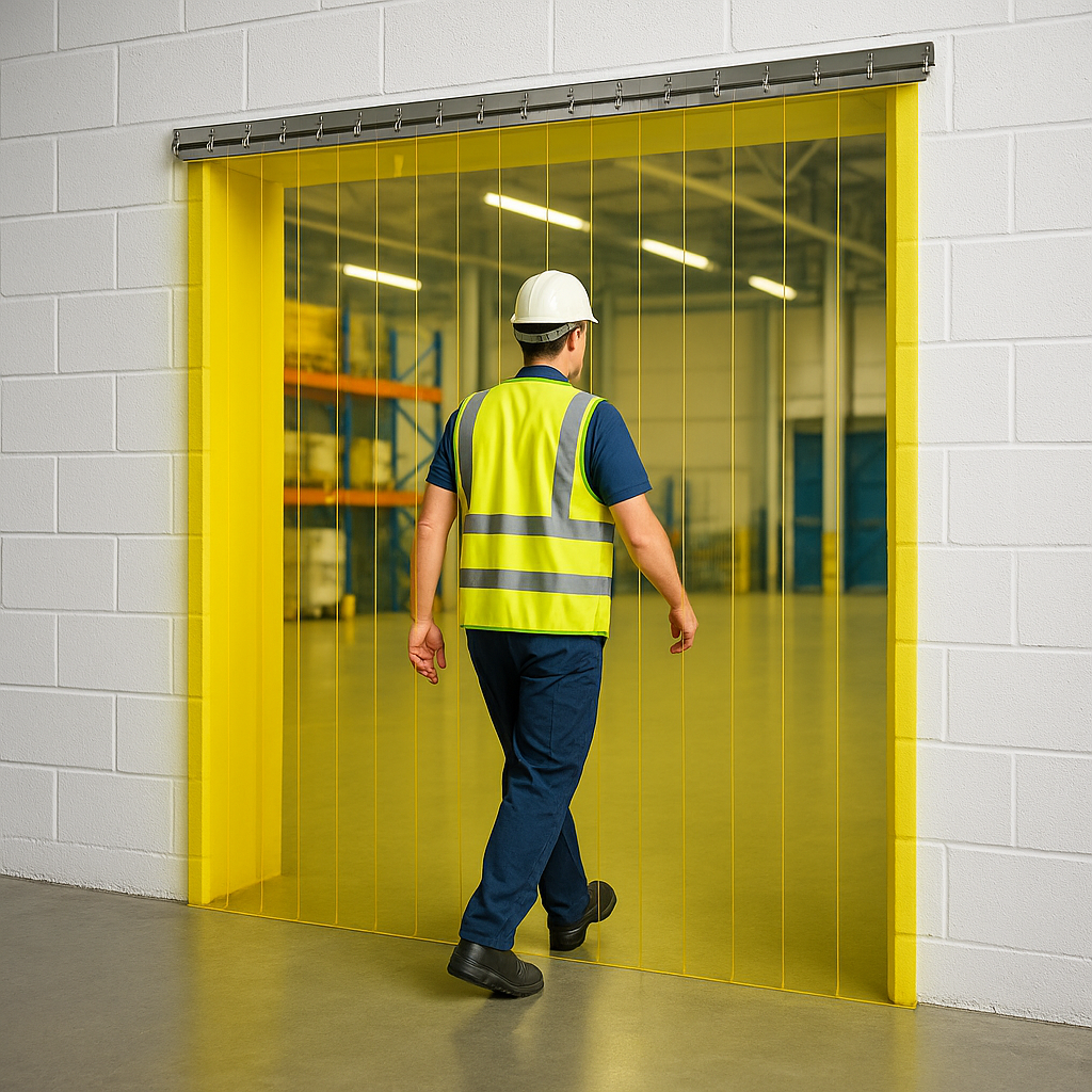 Premium Transparent Yellow PVC Strip Curtain Kit – Hook-On, UV-Stable ...