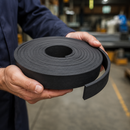 6mm Thick Solid SBR Rubber Strip Roll – Heavy-Duty Black Rubber for Sealing, Gaskets, Cushioning and Vibration Control