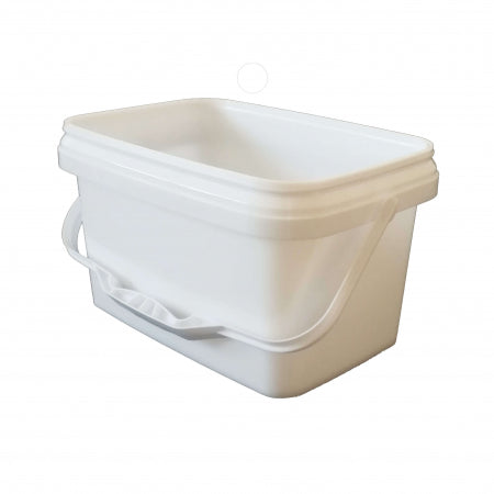 Light Gray Rectangular Plastic White Bucket with Lid – Durable Storage Pail for Food, Liquids, and Household Use