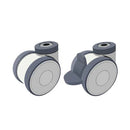 Gray 75mm Designer Twin Wheel Castor Swivel & Braked Single M12 Bolt Fitting