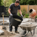 Black Flexi Tub 42L Heavy Duty Mixing Tub | Flexible Builders Tub with Handles | 100kg Load Capacity