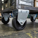 Dark Slate Gray 100mm Pressed Steel Fixed Castor Wheel - Black Polypropylene Wheel with Bolt-Hole - 85kg Max Load