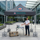 Gray Vinyl Printed Pop-Up Gazebo Package 1 – Custom Overhang Branding Event Canopy