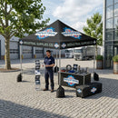 Dark Gray Vinyl Printed Pop-Up Gazebo Package 2 – Custom Overhang & Roof Branding Event Canopy