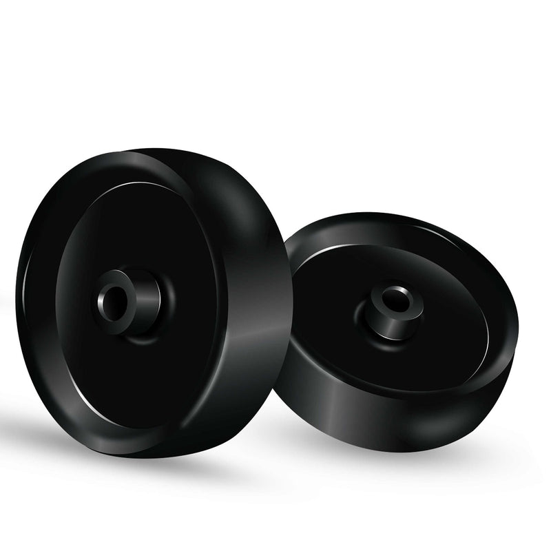 Light Gray 50mm Black Plastic Wheel 6mm Plain Bore - 40kg Load Rating