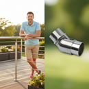 White Smoke Premium Adjustable Elbow for 48.3mm x 2mm Tube - 316 Stainless Steel with Satin Finish