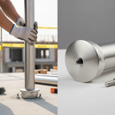 Light Slate Gray Premium 304 Stainless Steel Radiused Curved Tube Base with M8 Threaded Hole for 48.3mm x 2.0mm Tube Applications