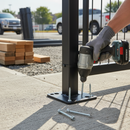 Gray Premium Aluminium Fence Post Base Fixing Plate - Powder Coated Black for Enhanced Durability