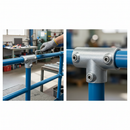Gray Professional Long Tee Key Clamp for 26.9mm Tube - 90° Connection for Guardrails - High-Quality Professional Grade for Industrial and Commercial App...