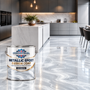 Light Gray Metallic Epoxy Design Coat – High Gloss Marble Effect Floor Resin