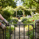 Black Premium Heavy Duty Gate Top Scroll Heart 305 x 200mm with 16x8mm Flat Bat for Robust Outdoor Security
